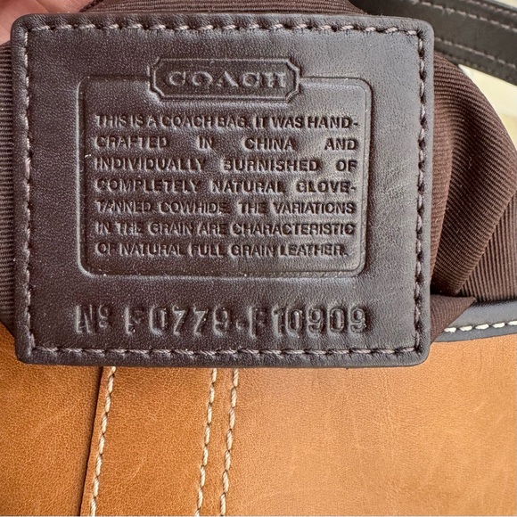 Coach Soho Vintage Leather Flap Shoulder Bag Tan Brown Y2K Handbag Mini Bag - Picture 15 of 17